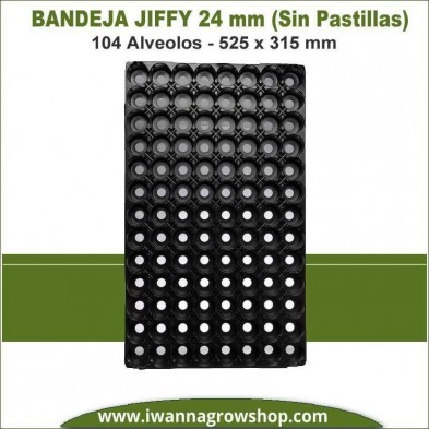 Bandeja Jiffy 24mm 104 Alveolos (Sin pastillas)