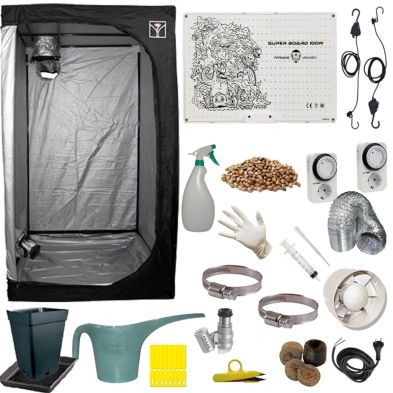 Kit de Cultivo LED 80x80 Semicompleto Bajo Consumo Eco 100w