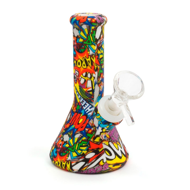Imagen de Bong de Silicona Beaker con Impresión Water Transfer y Bol de Vidrio