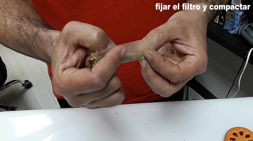 fijar el filtro y compactar