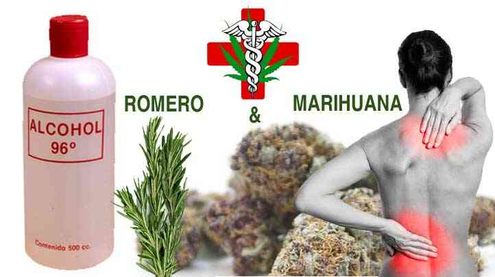 Alcohol de marihuana y romero