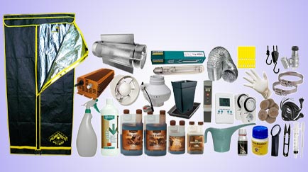 elementos de un kit de cultivo de interior