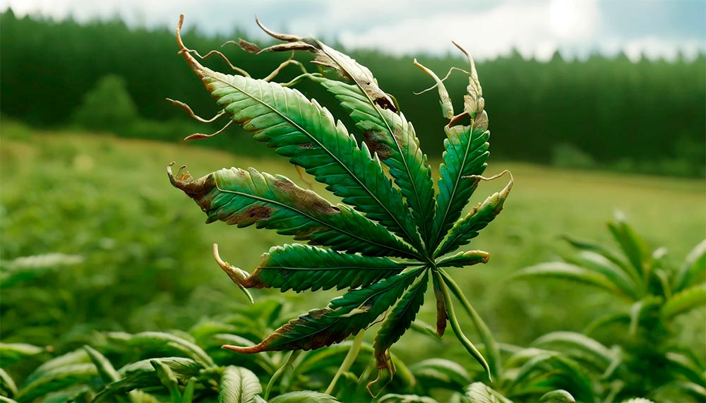 daño fisico por el viento en la marihuana