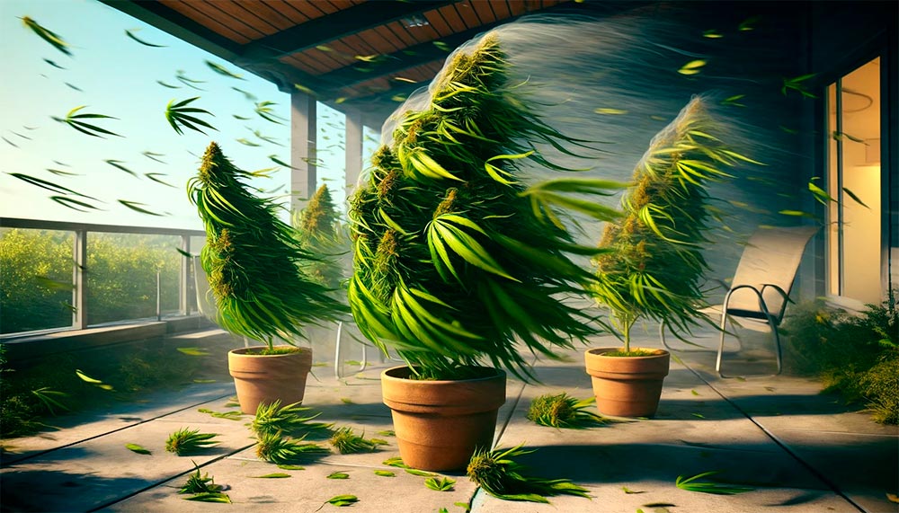 daños por viento en la marihuana